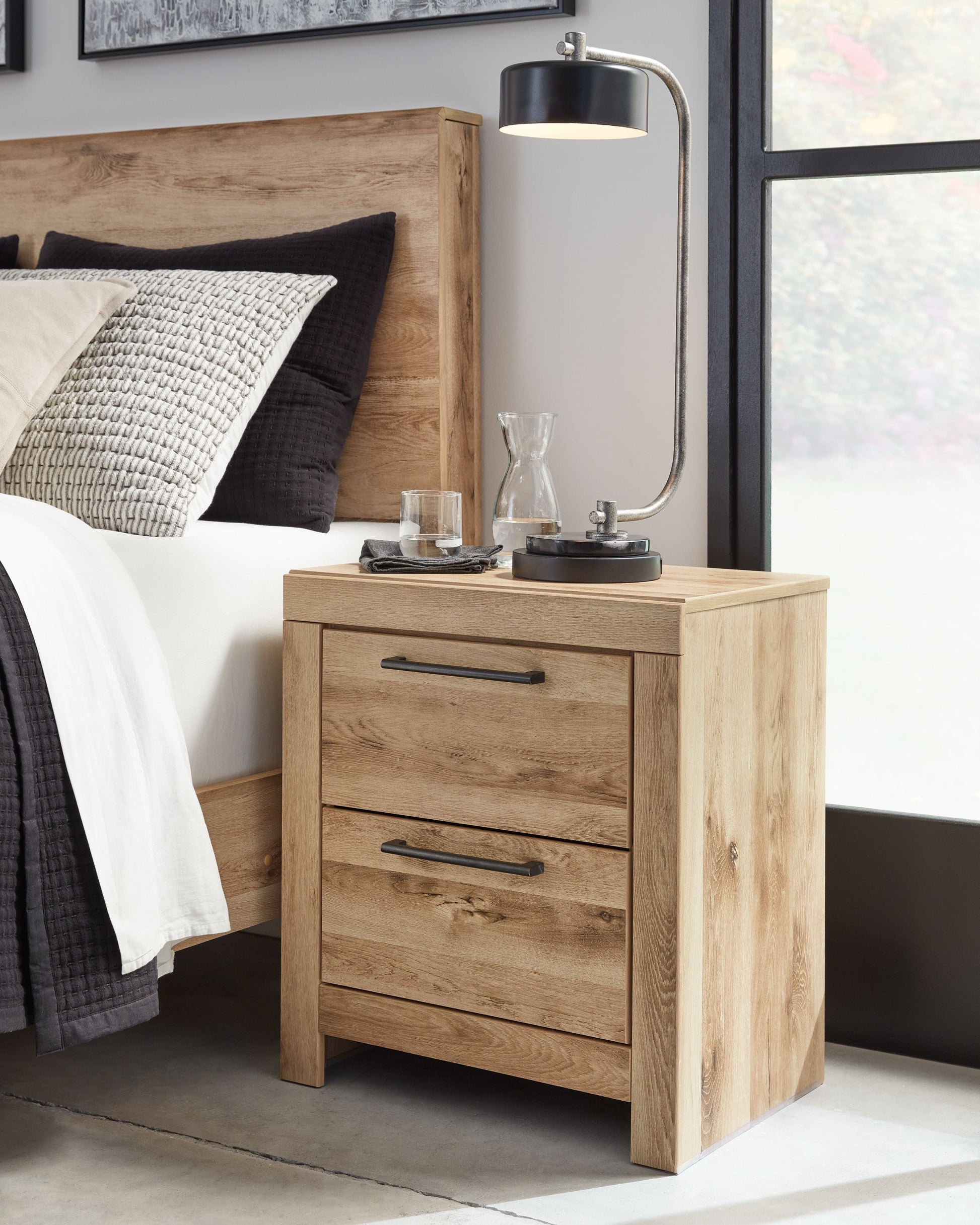 Signature Design by Ashley® Hyanna - Tan Brown - Two Drawer Night Stand | Meri Furniture