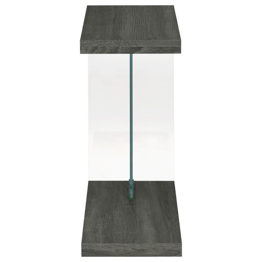 Colby - Engineered Wood C-Shaped Side Table - Weathered Gray
