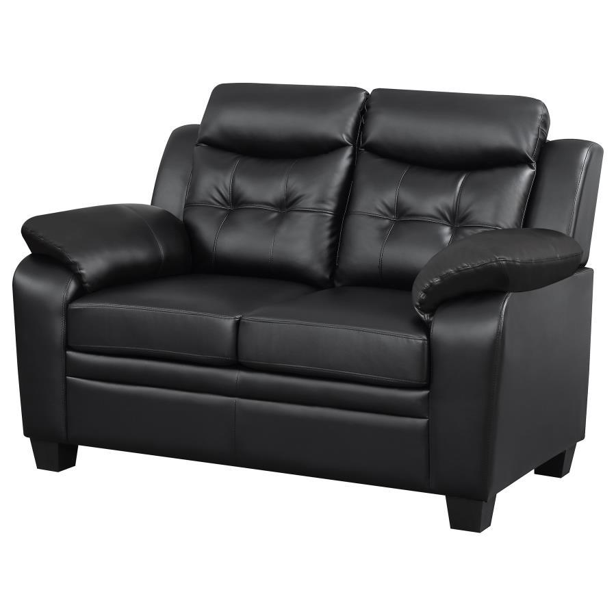 Coaster Fine Furniture Finley - Upholstered Padded Arm Tufted Loveseat - Black | Meri Furniture