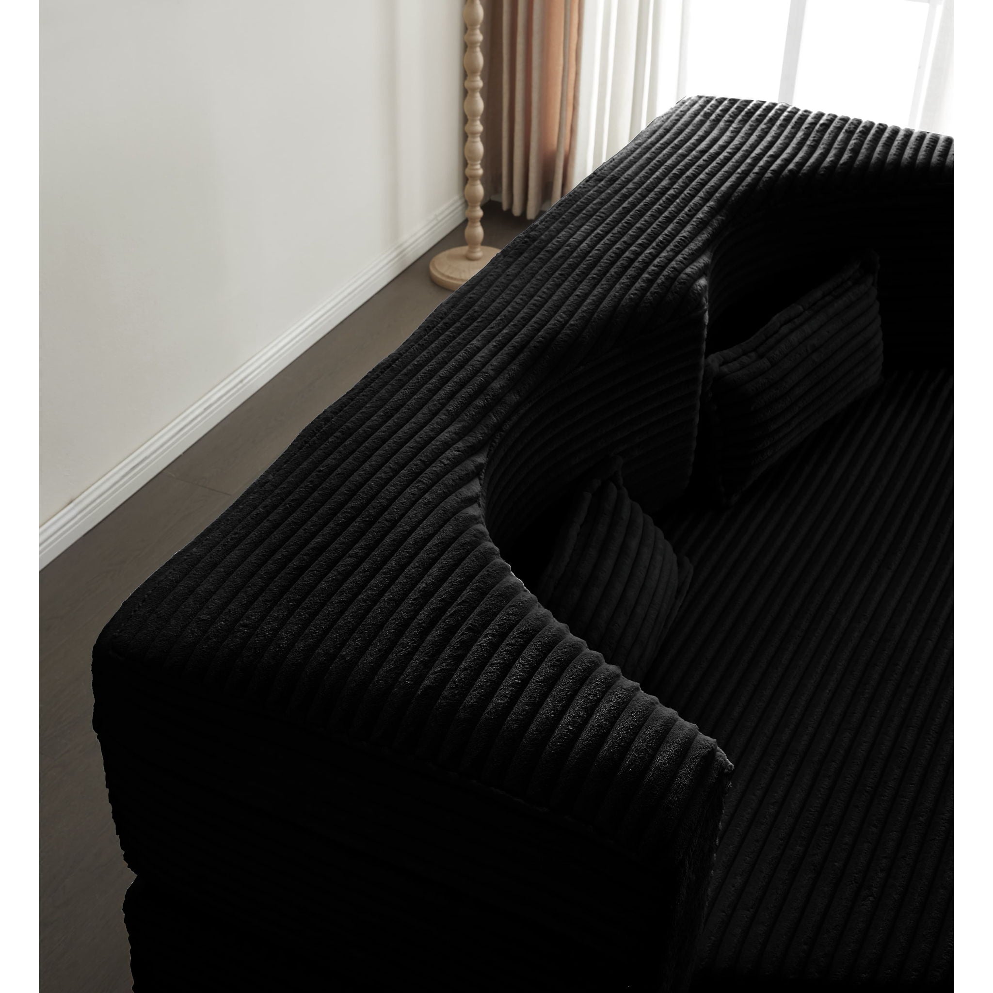 Floor Convertible Sleeper Sofa Bed With 2 Pillows