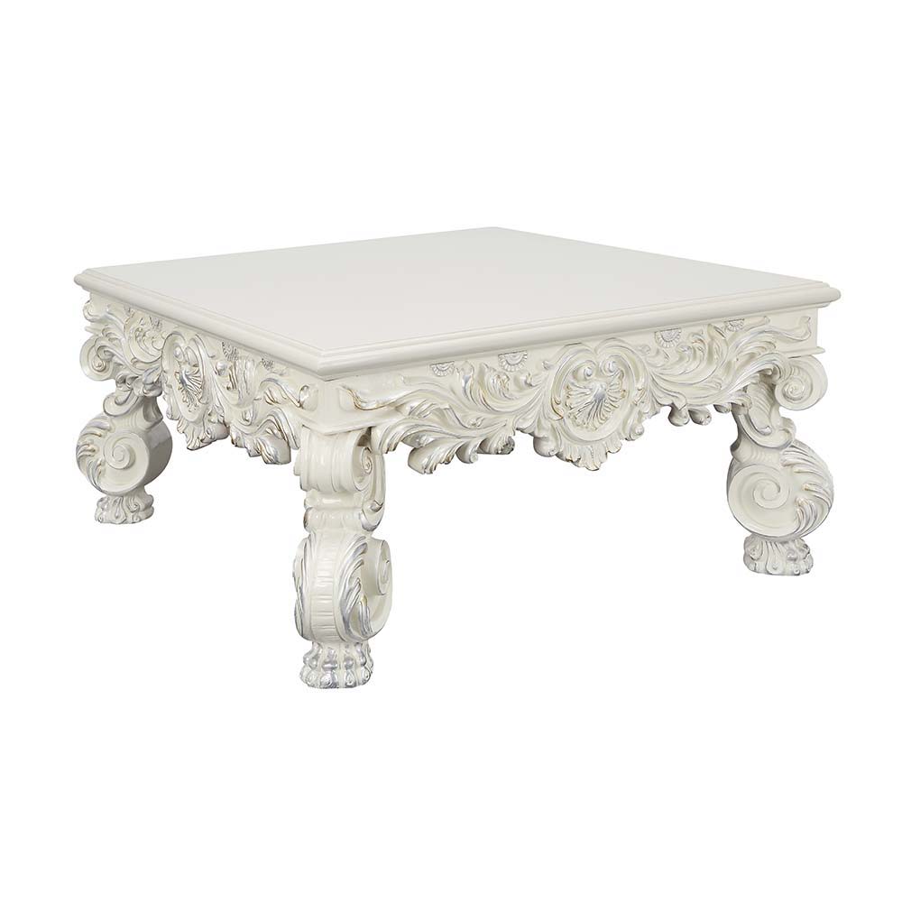 ACME Adara - Coffee Table - Antique White Finish | Meri Furniture