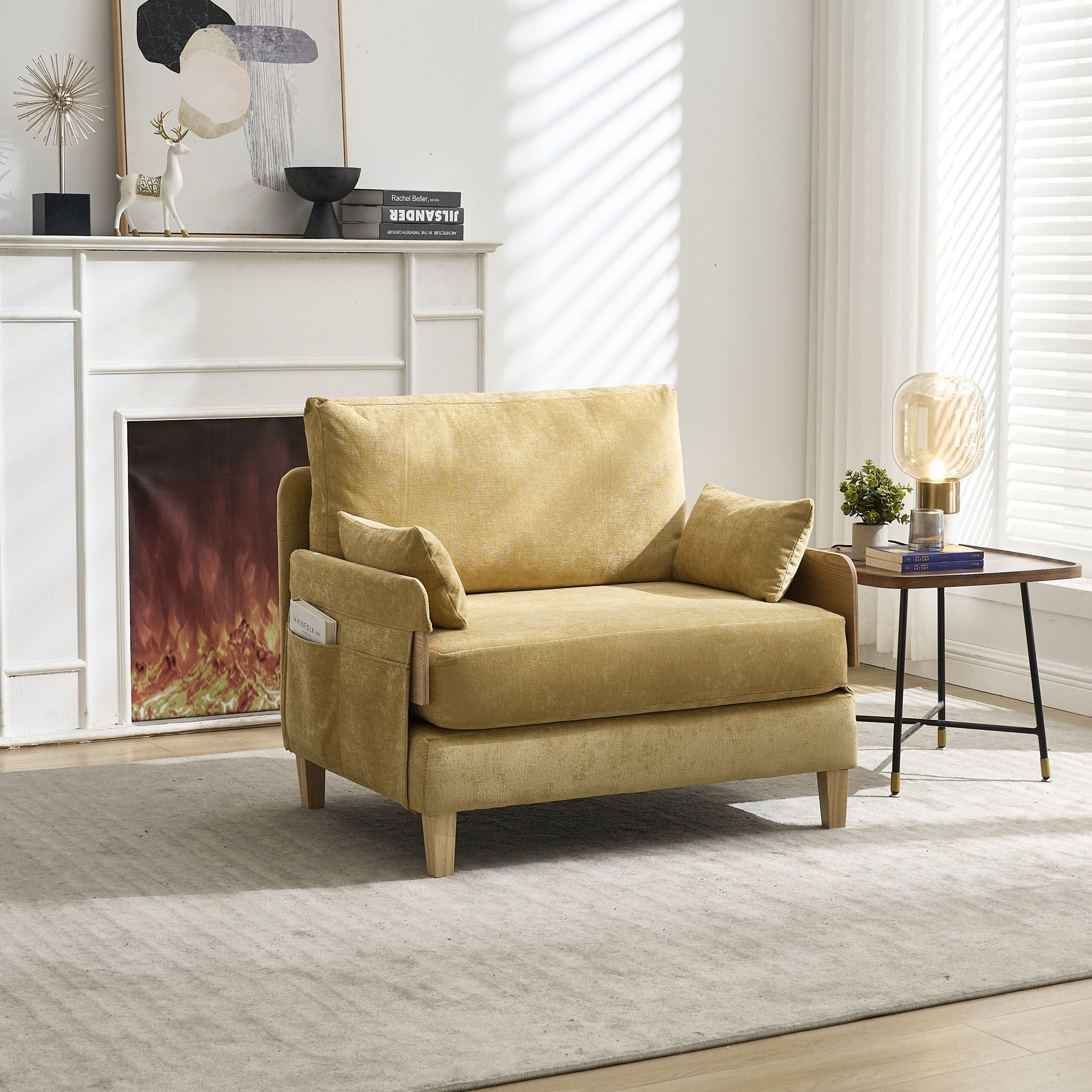 Mid Century Modern Foldable Sofa Bed, 3 In 1 Convertible Sleeper With 3 Pillows