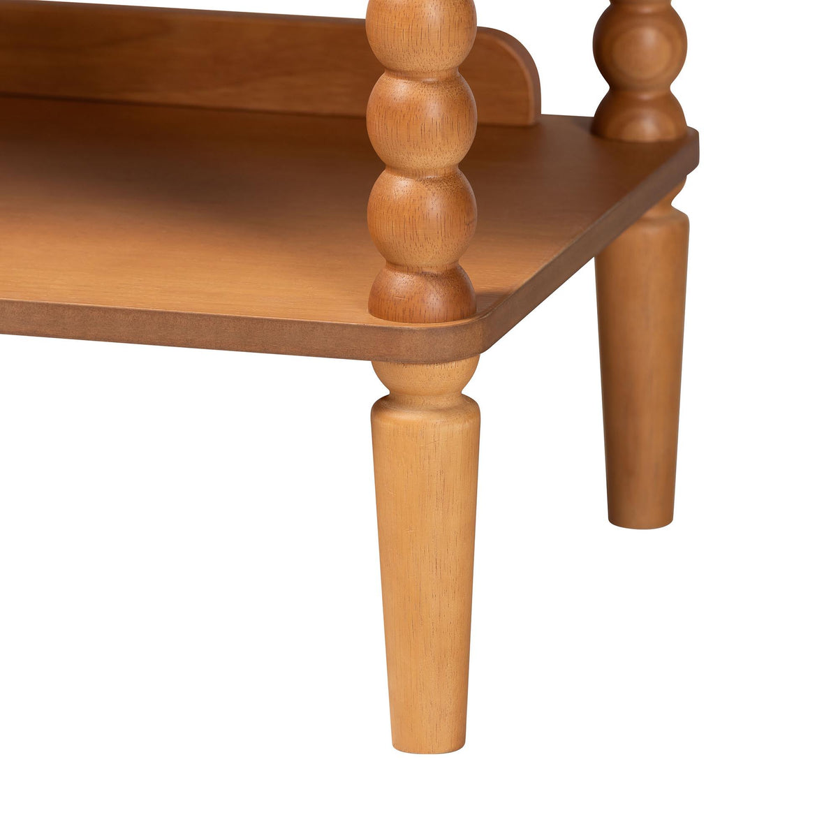 Lucera Bobbin Display Shelf - 5-Tier Open Frame Vertical Bookcase with Spindle Posts for Living Room or Ofice, Oak Brown