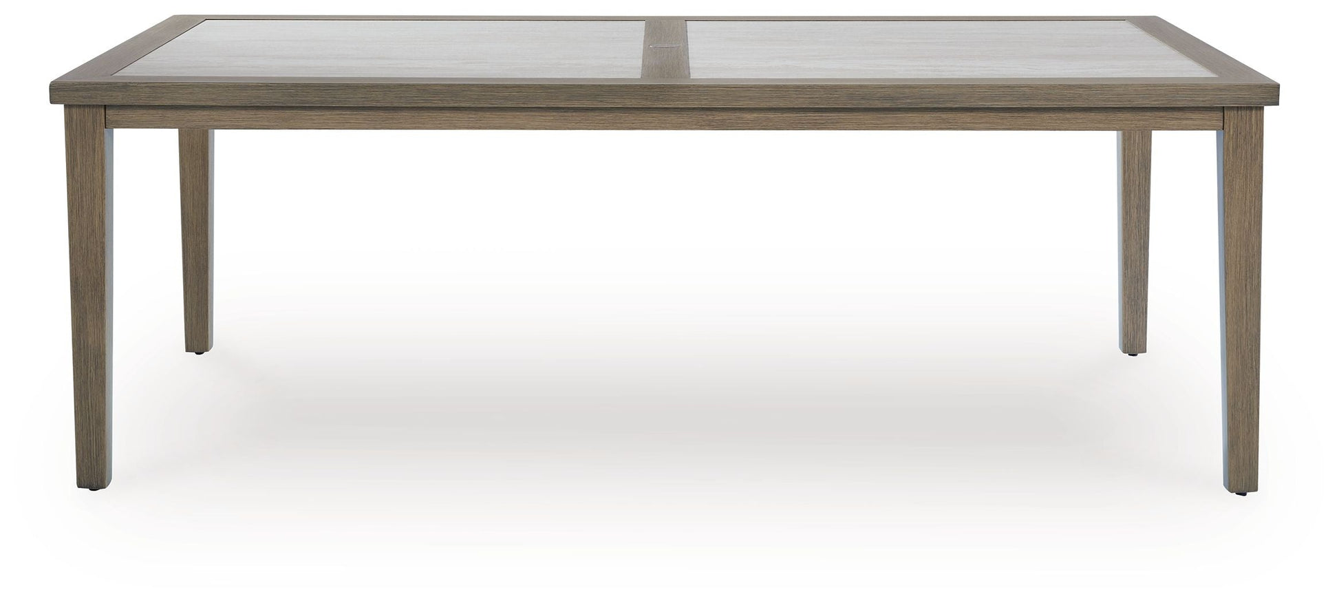 Signature Design by Ashley® Rainier Ranch - Brown / Beige - Rectangle Dining Table With Umbrella Option | Meri Furniture