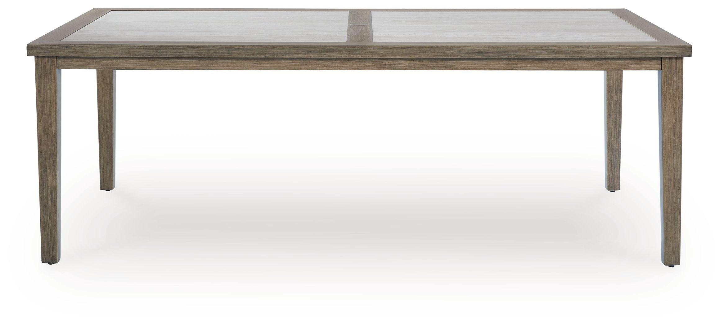 Signature Design by Ashley® Rainier Ranch - Brown / Beige - Rectangle Dining Table With Umbrella Option | Meri Furniture