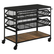 Coaster Fine Furniture Evander - Marble Top Kitchen Cart With Removable Shelves - Black | Meri Furniture