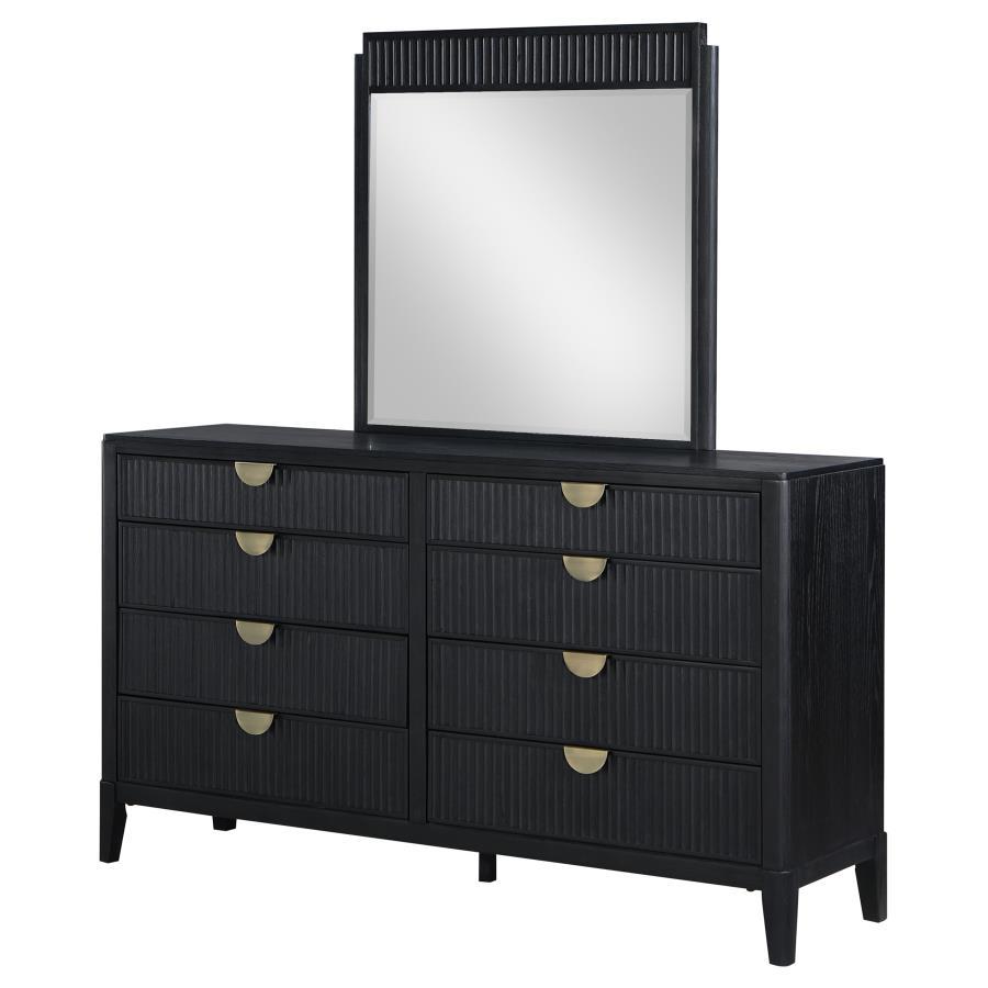 Coaster Fine Furniture Brookmead - 8-Drawer Dresser With Mirror - Black | Meri Furniture