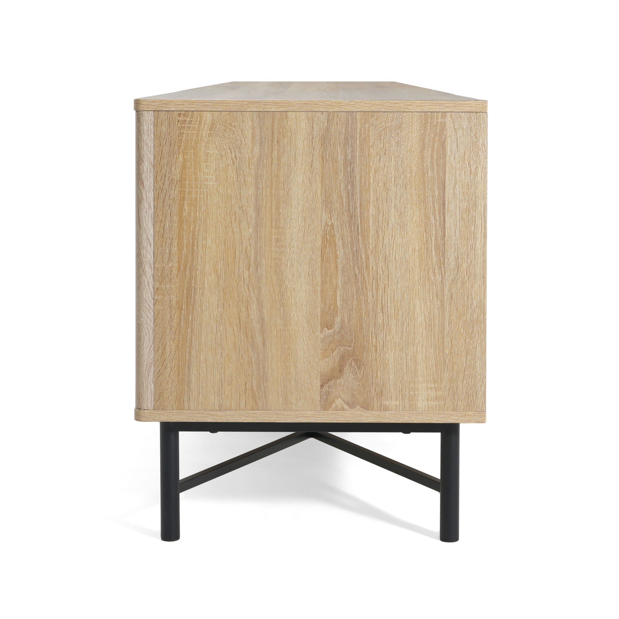 4 Door TV Cabinet, 2 Storage Spaces, Adjustable Shelves