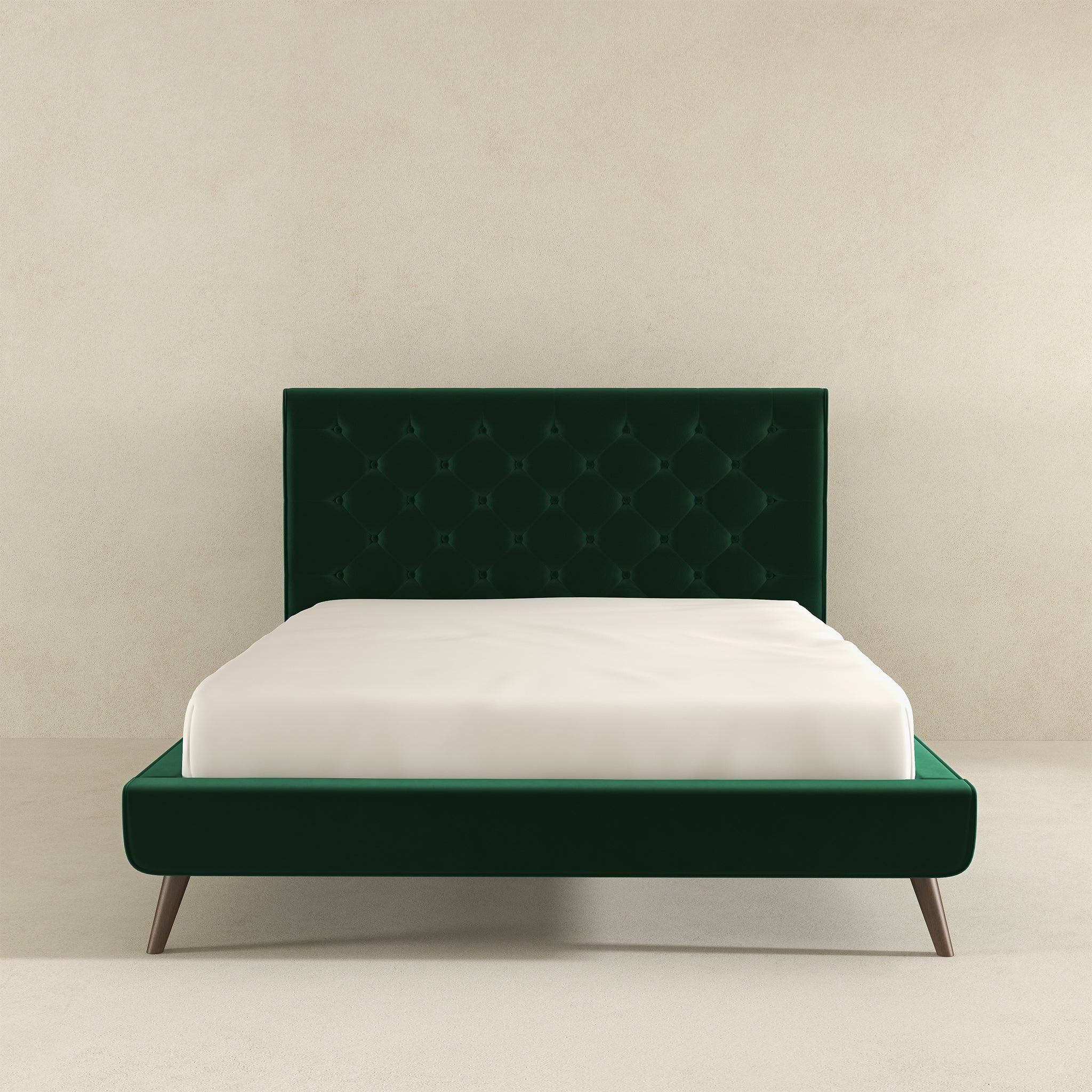 Dillon - Mid-Century Modern Velvet Platform Bed