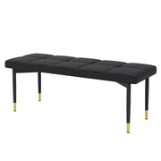 Multifunctional Shoe Bench, Sturdy Metal Legs With Gold Accents - Black