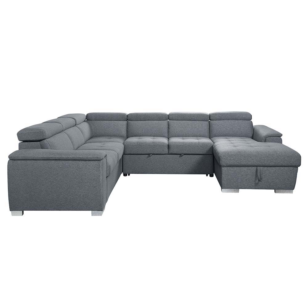 ACME Hanley - Sectional Sofa - Gray Fabric | Meri Furniture