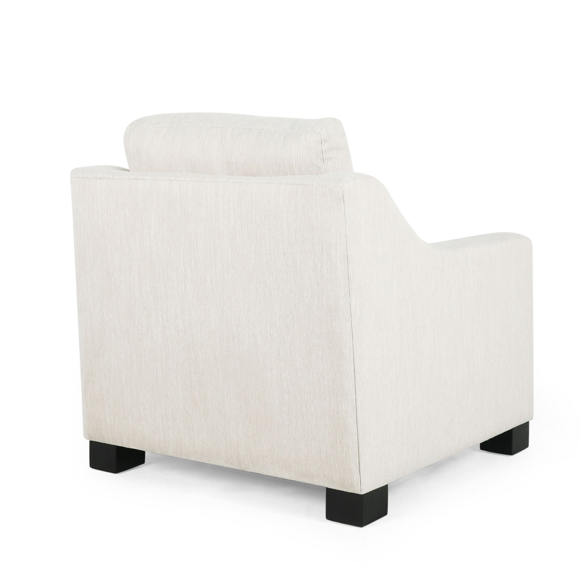 Nightowl - Upholstered Club Chair With Sloped Arms And Wood Legs - Beige
