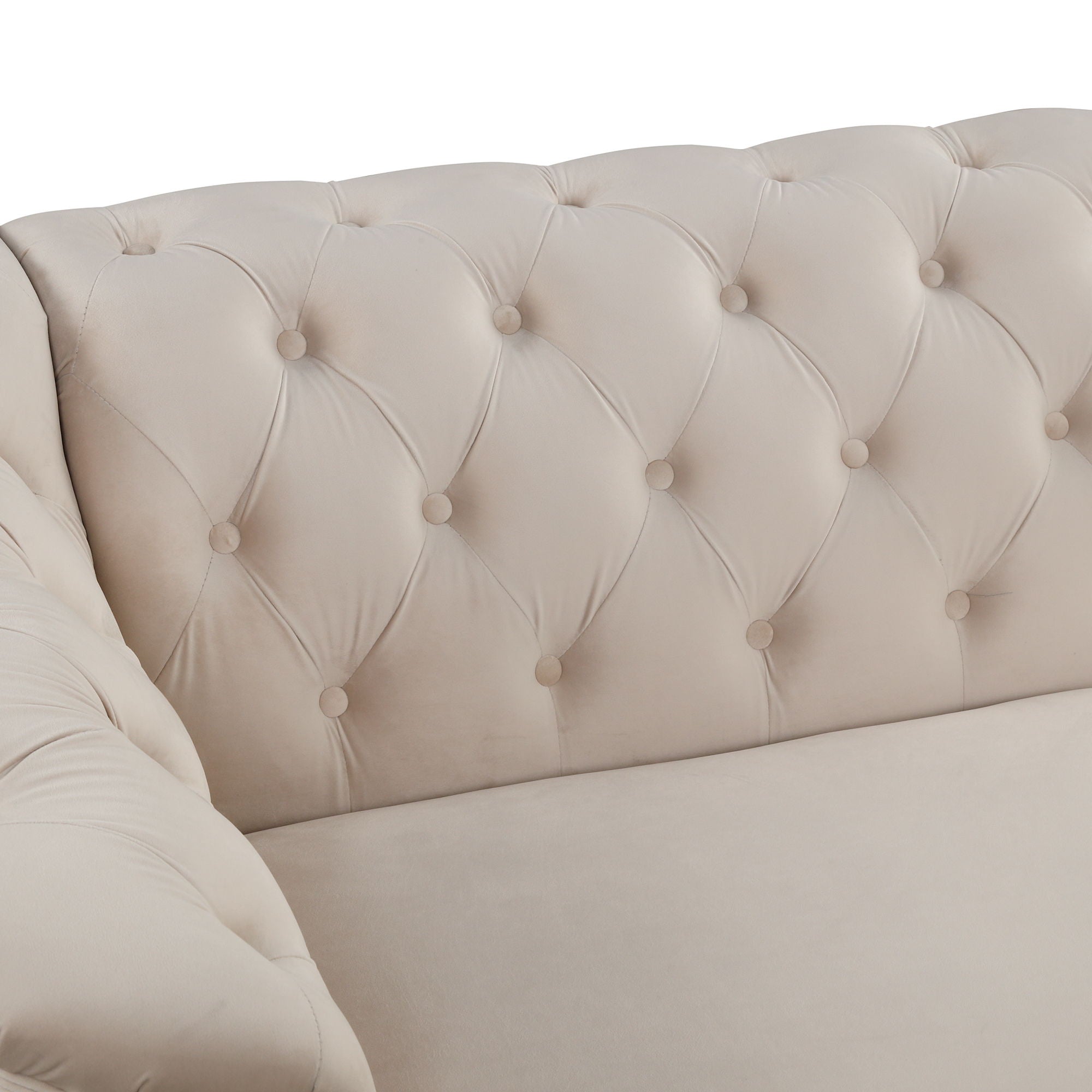 Upholstered Loveseat Sofa With Thick Removable Seat Cushion