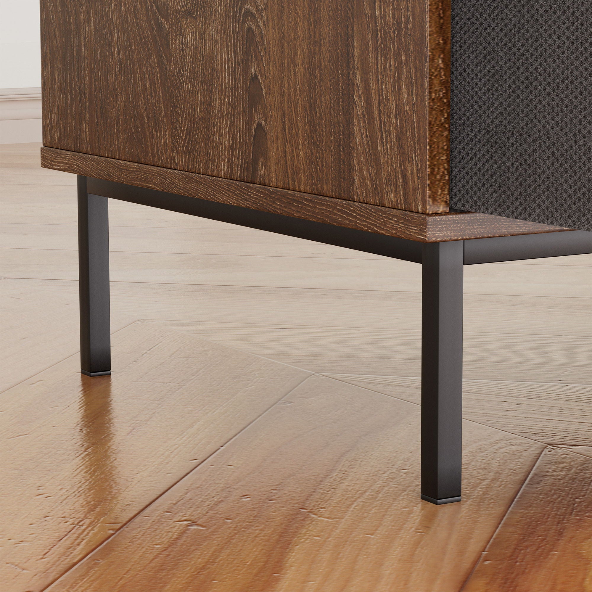 Eco-Friendly Vinyl Record Player Stand With Flip-Top Storage, Media Console With Dual Outlets And Dustproof Drawers