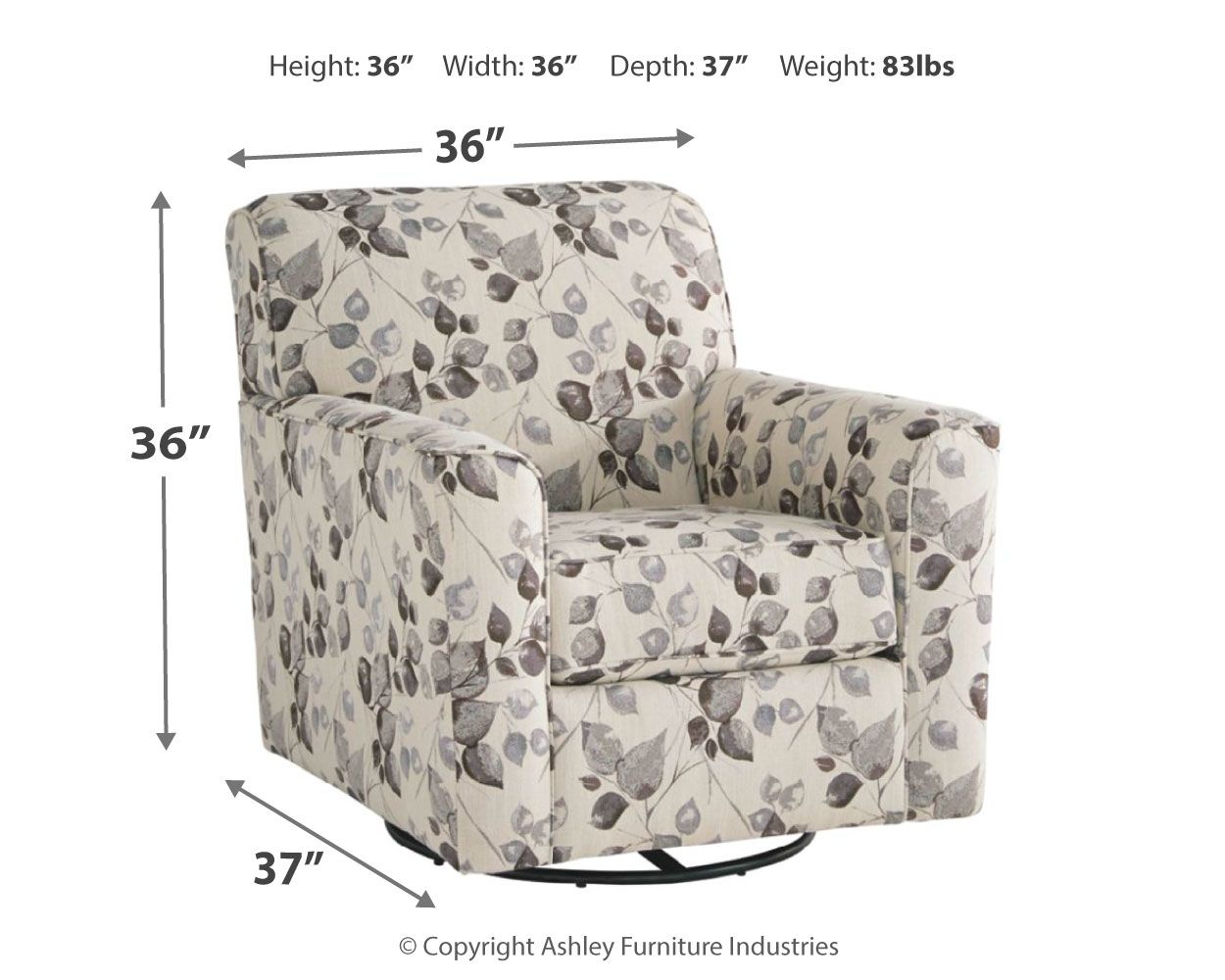 Ashley Furniture Abney - Platinum - Swivel Accent Chair | Meri Furniture