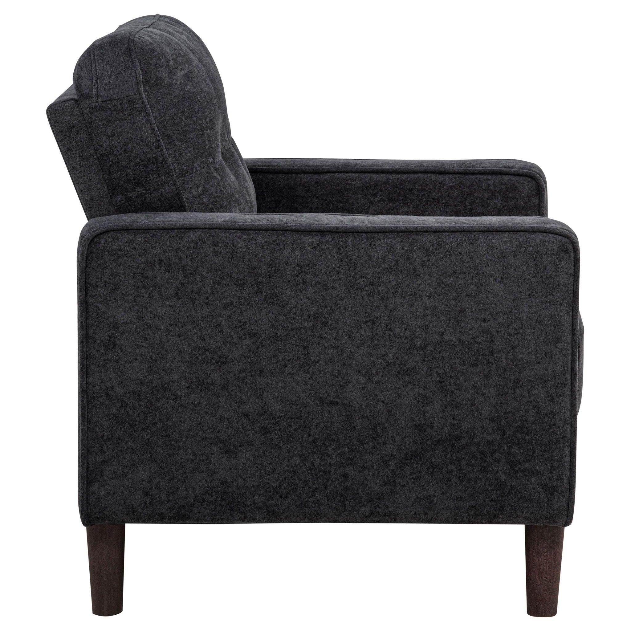 Bowen II Fabric Upholstered Track Arm Chair Steel Grey