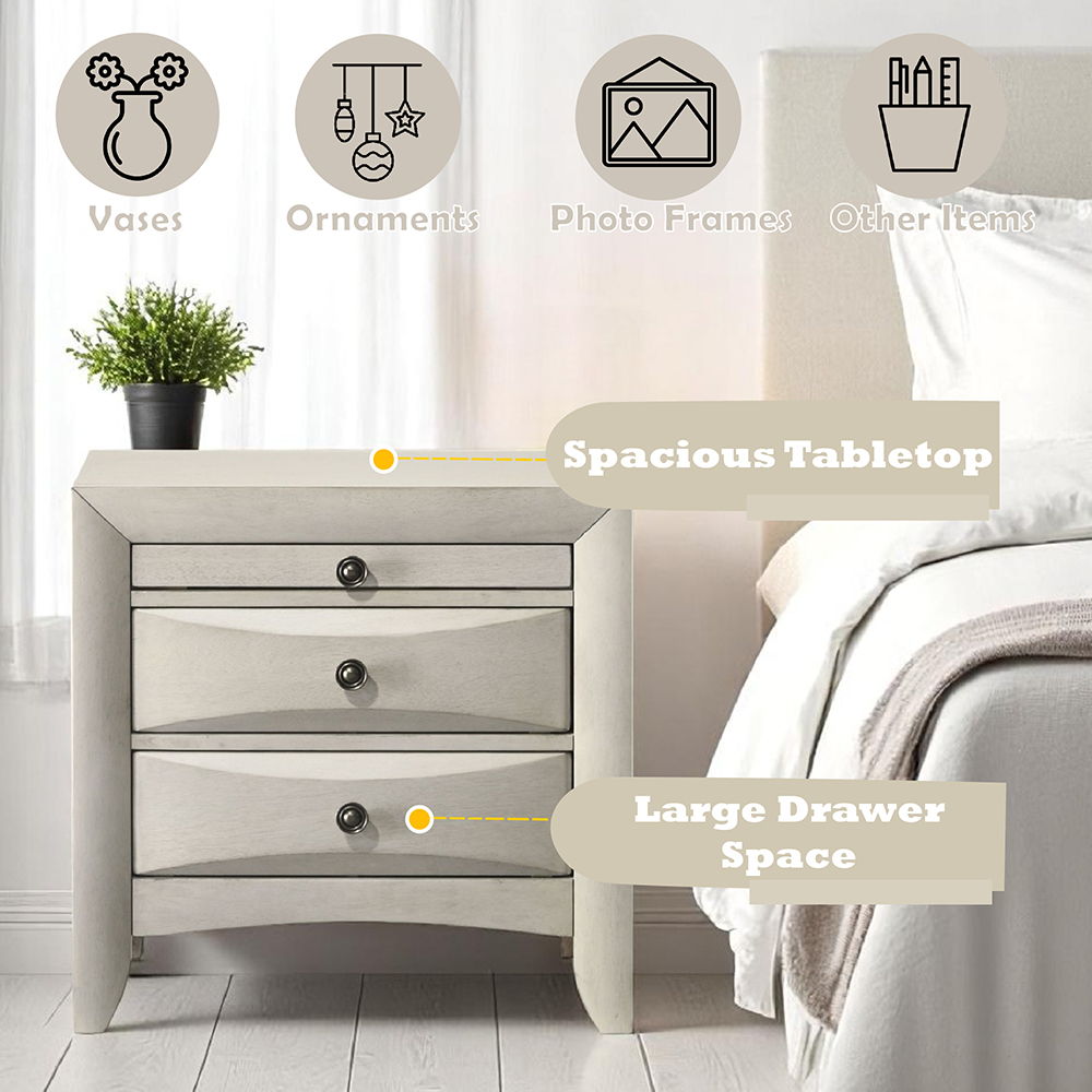 Ramondi - Nightstand - Antique White