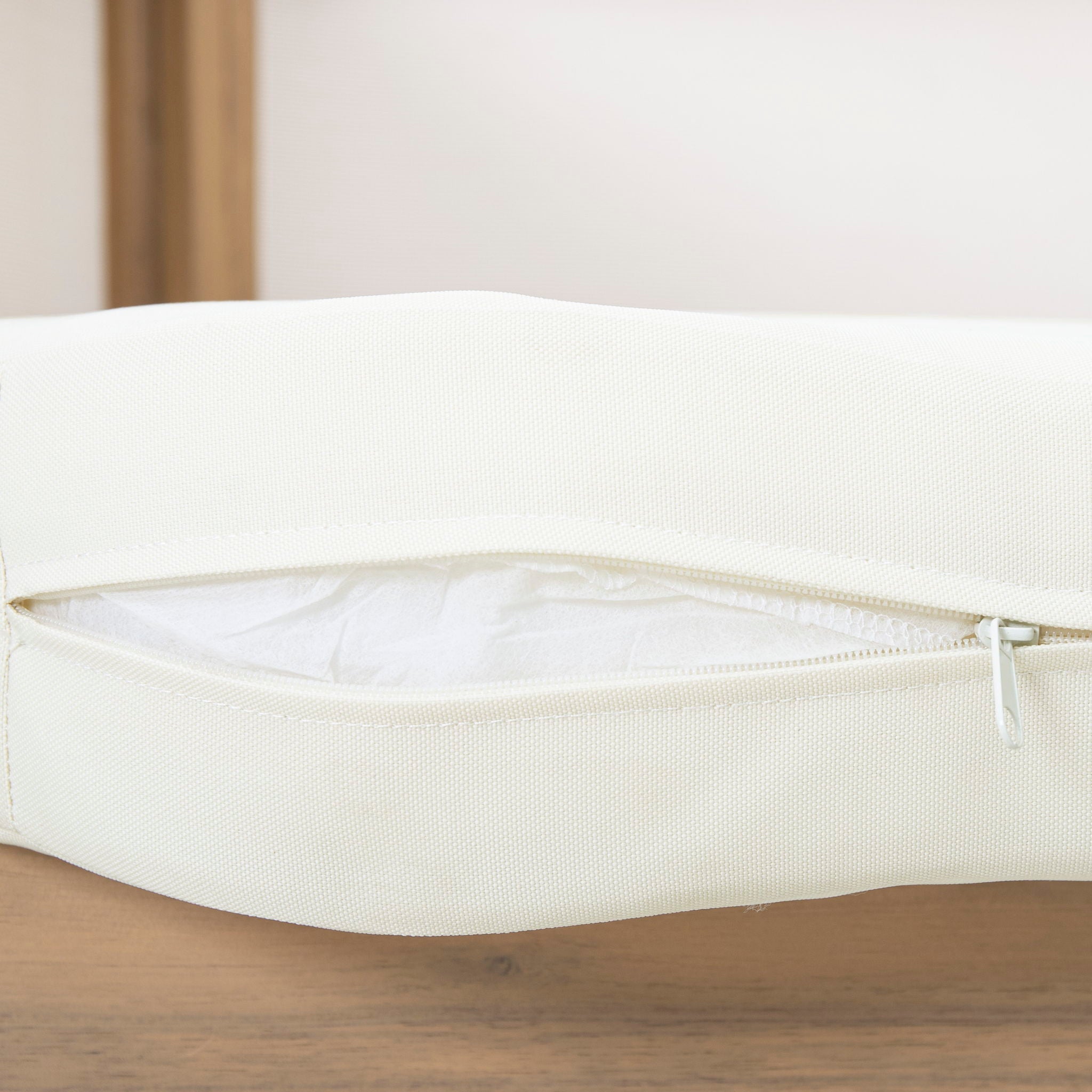 Outdoor Acacia Wood Patio Club Chair, Textilene Patio Furniture, Waterproof Thick Cushion Deep Seating For Porch, Garden, Backyard, Balcony, Weight Capacity 400Lbs, Light Teak - Beige