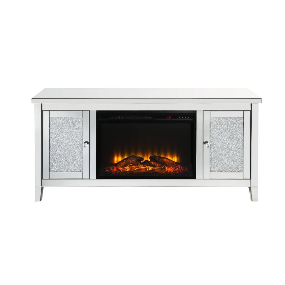 ACME Assembled, Rectangular TV Stand with Fireplace. | Meri Furniture