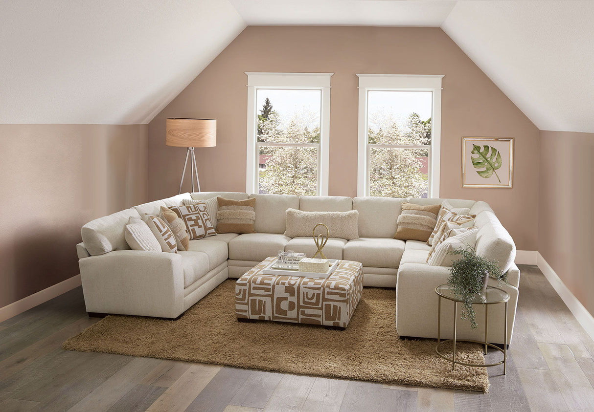 Furniture of America Carleton - Sectional - Ivory / Tan | Meri Furniture