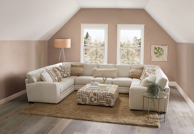 Furniture of America Carleton - Sectional - Ivory / Tan | Meri Furniture