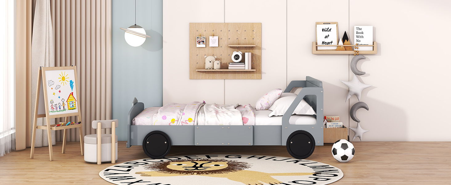 Car Shaped Platform Bed With Wheels