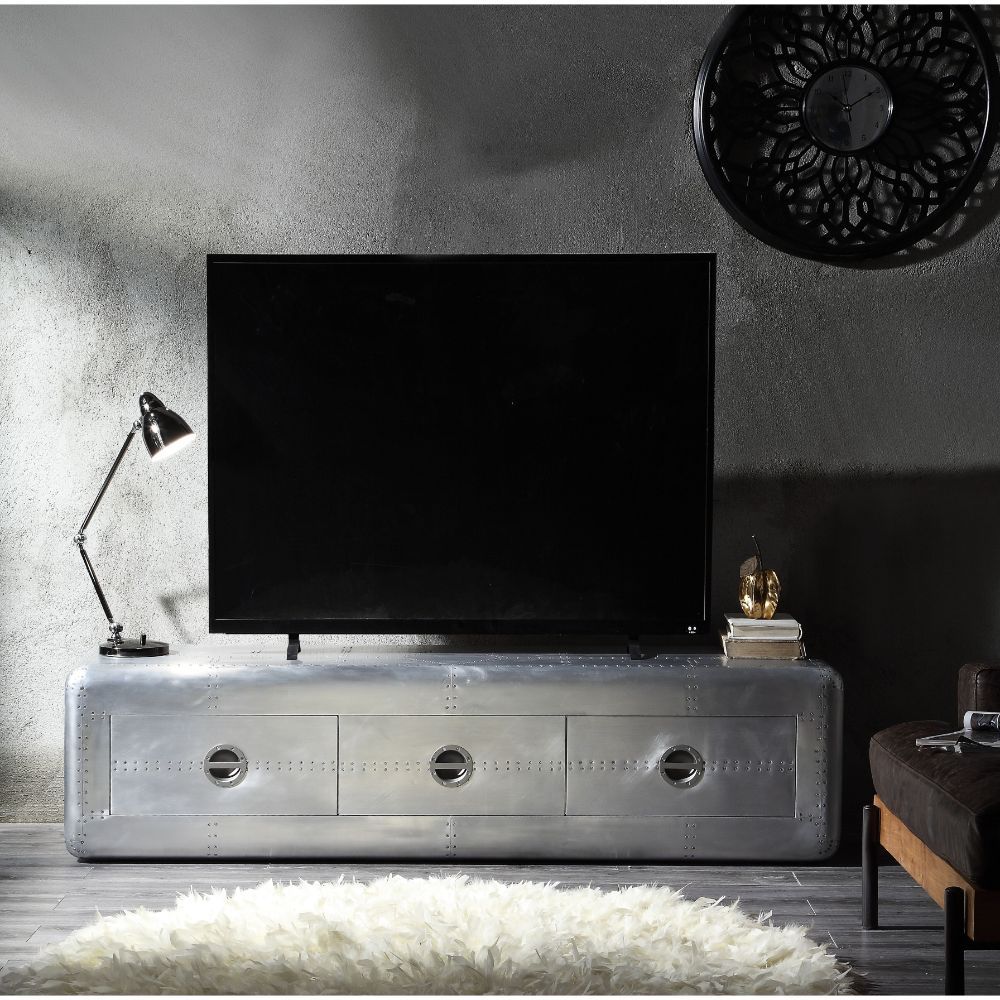 ACME Brancaster - TV Stand - Aluminum - 19" | Meri Furniture