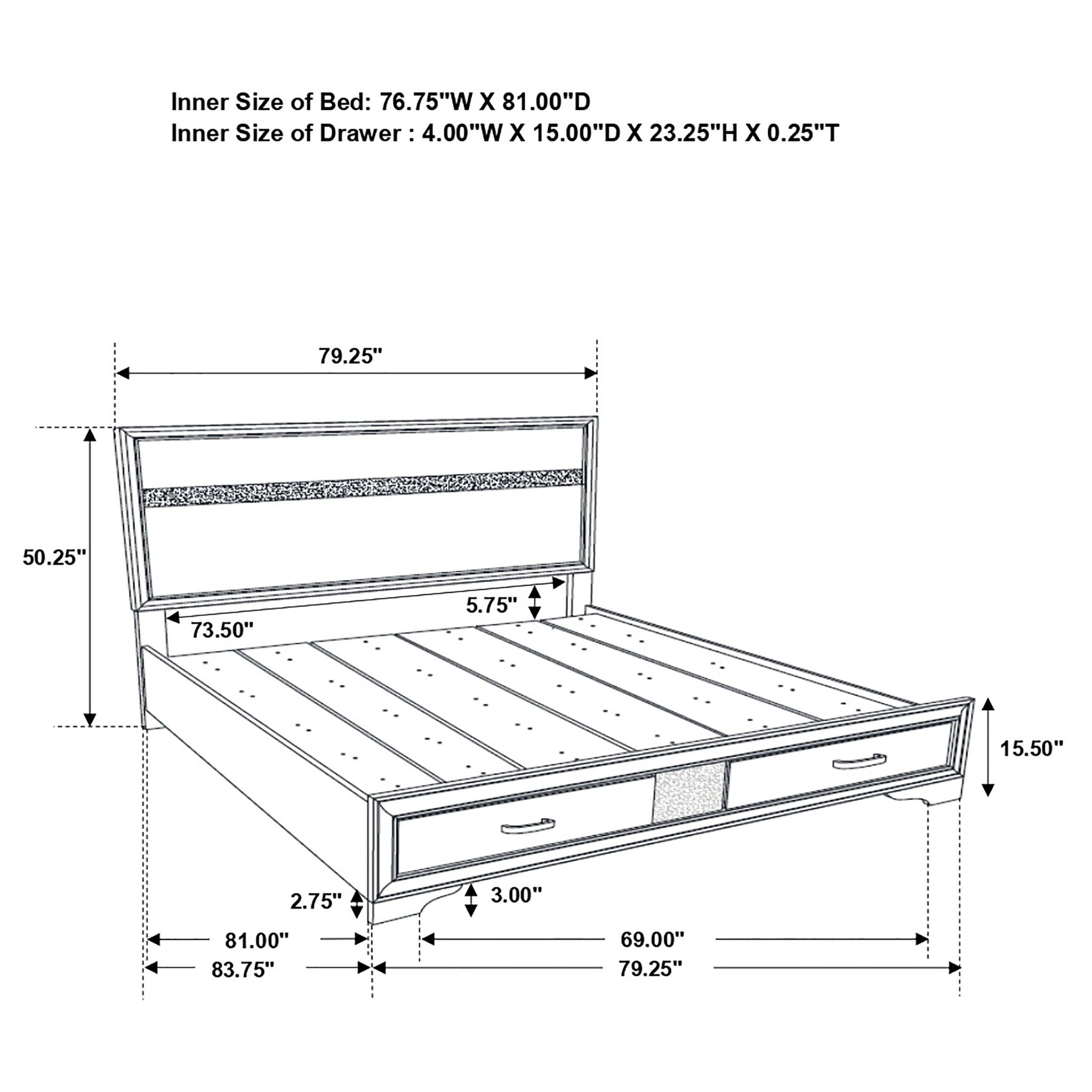 Storage Platform Bed 2 Drawer