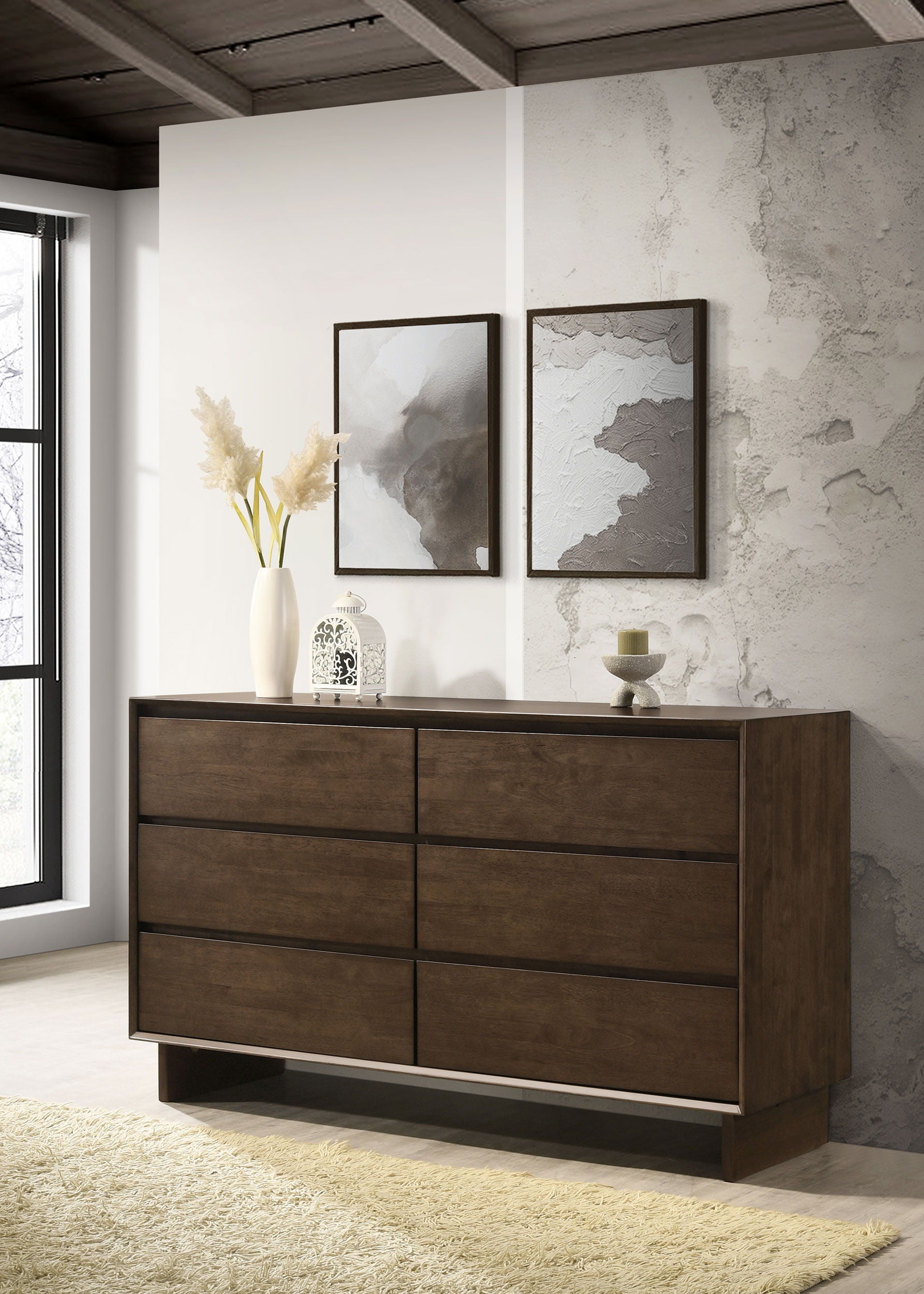 Coaster Fine Furniture Glenwood - 6-Drawer Dresser Cabinet - Warm Brown | Meri Furniture