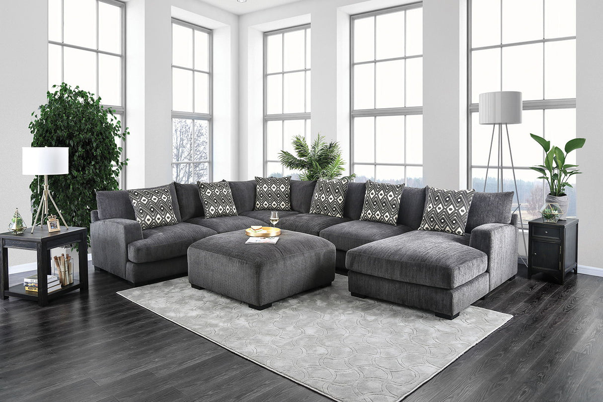 Furniture of America Kaylee - U-Shaped Sectional Right Side - Gray Dark | Meri Furniture