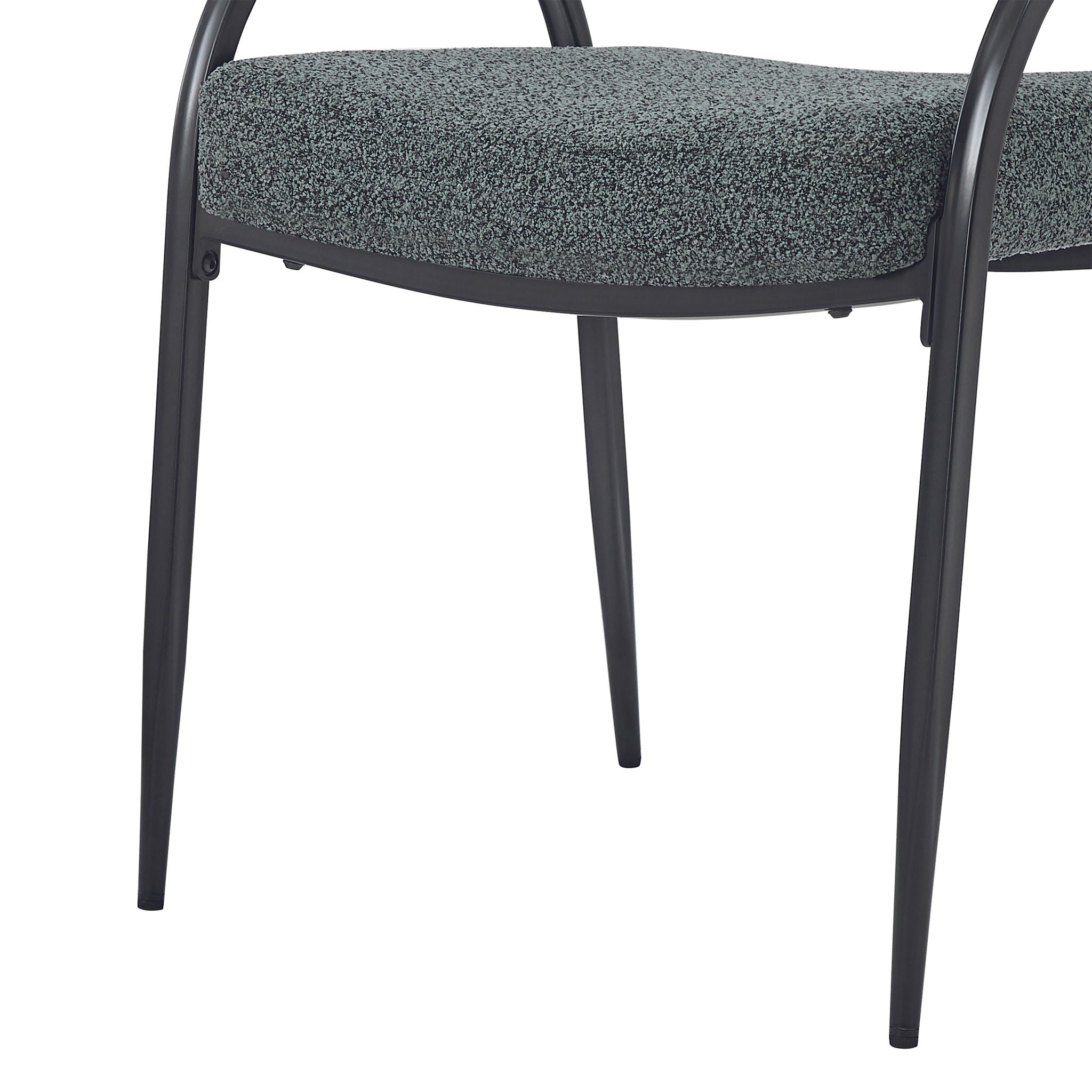 Contemporary Upholstered Dining Chairs With Metal Legs (Set of 2)