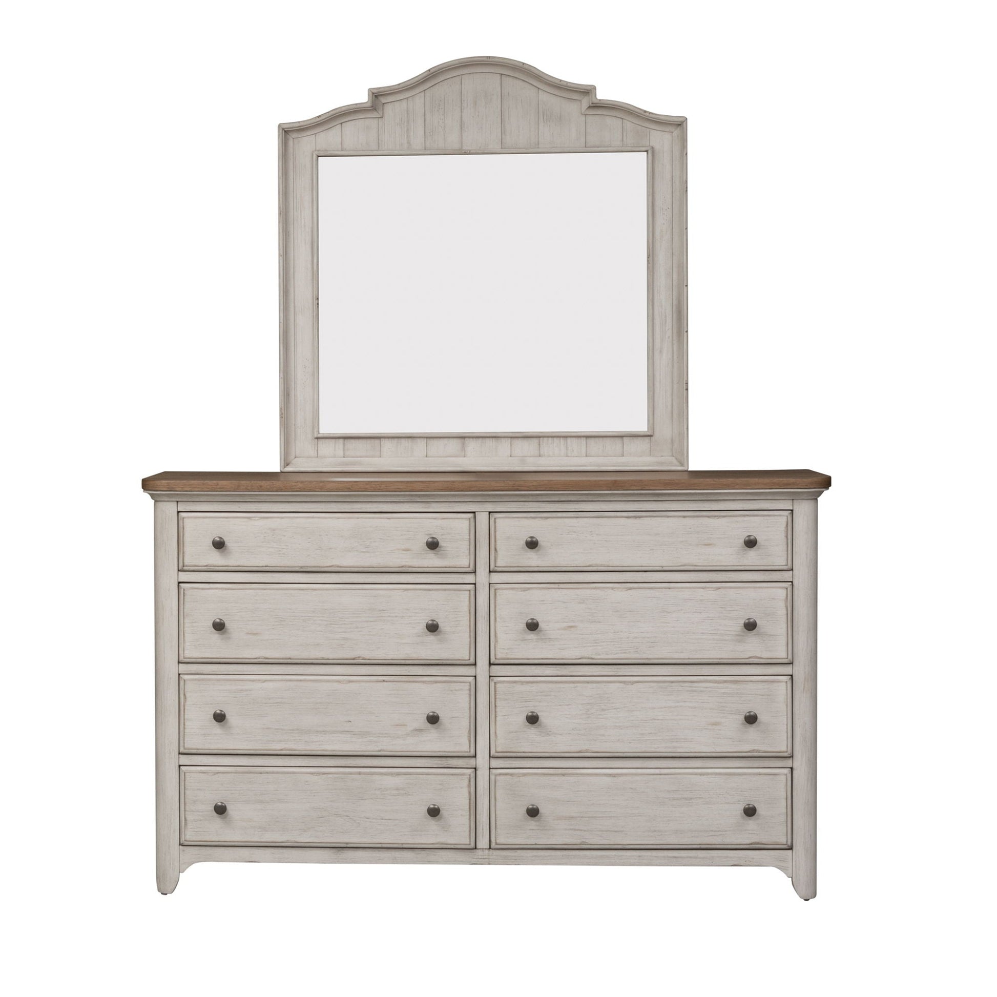 Liberty Furniture Farmhouse Reimagined - Dresser & Mirror - White | Meri Furniture
