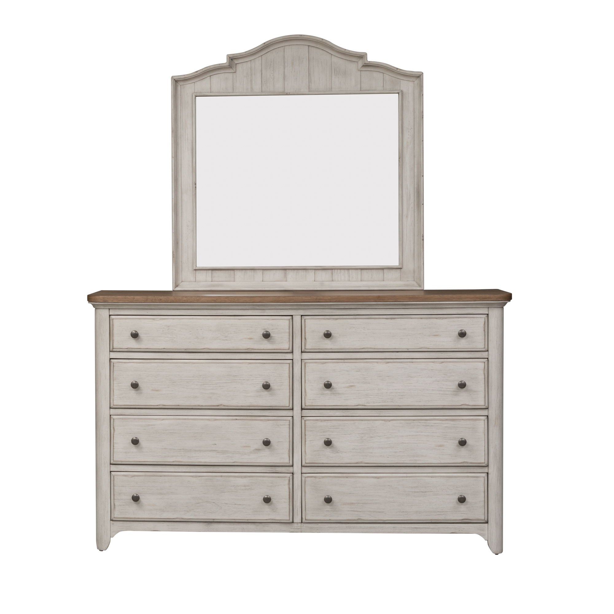 Liberty Furniture Farmhouse Reimagined - Dresser & Mirror - White | Meri Furniture