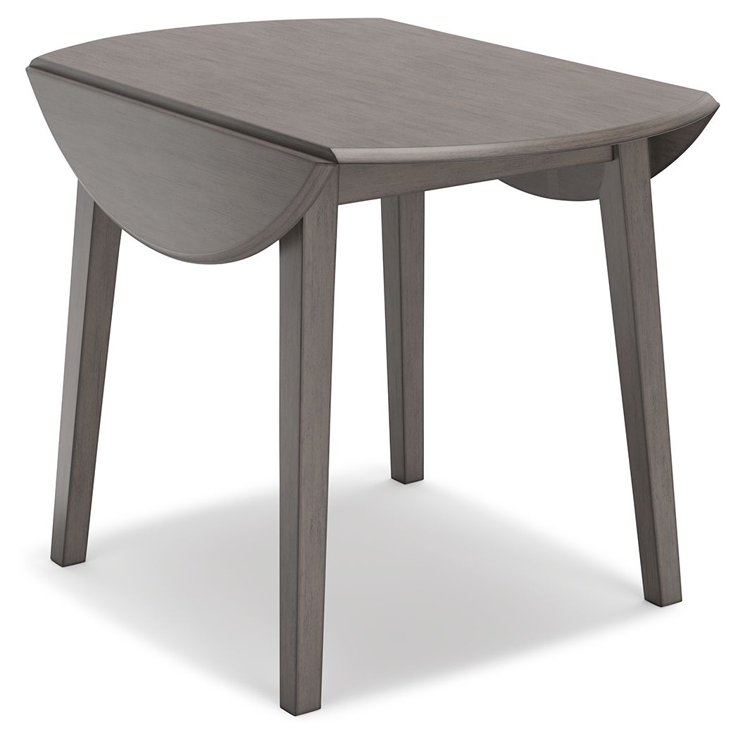 Signature Design by Ashley® Shullden - Gray - Round Drm Drop Leaf Table | Meri Furniture