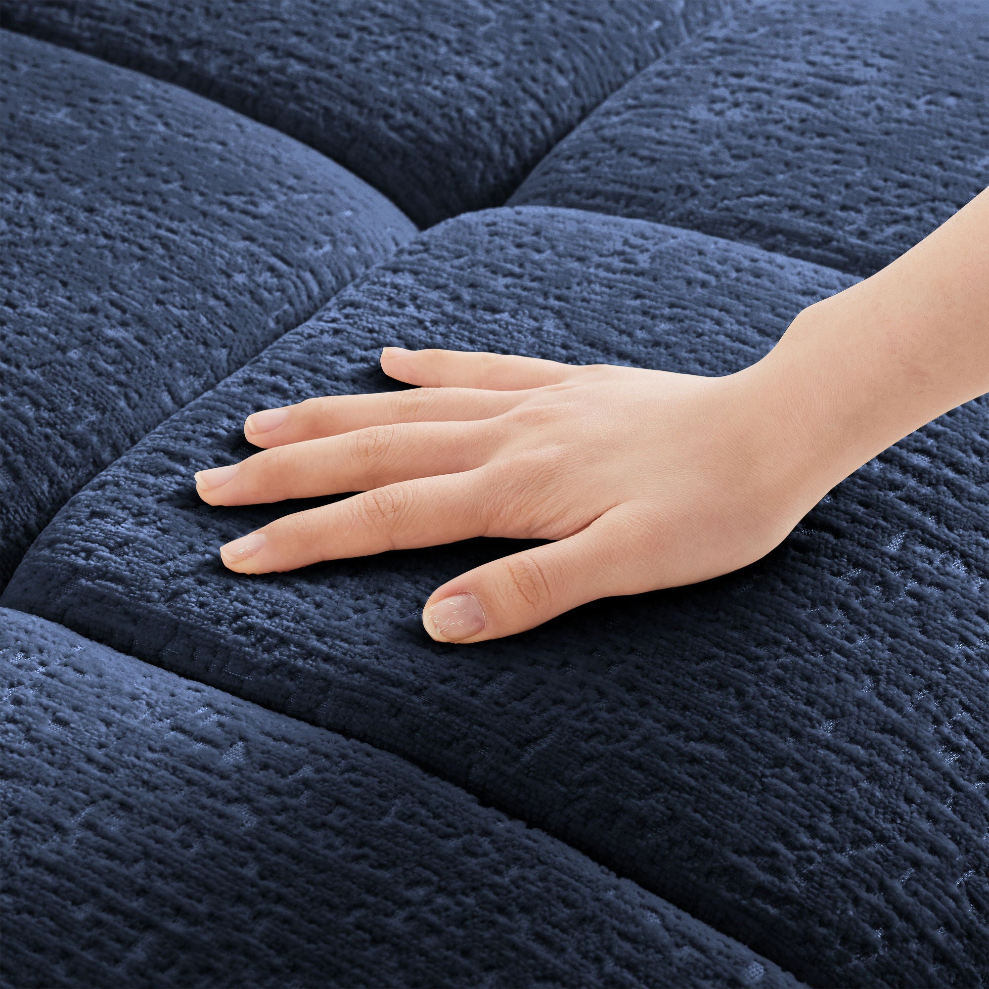 Sofa Set With Ottoman And Pillows, Textured, High Resilience Cushions
