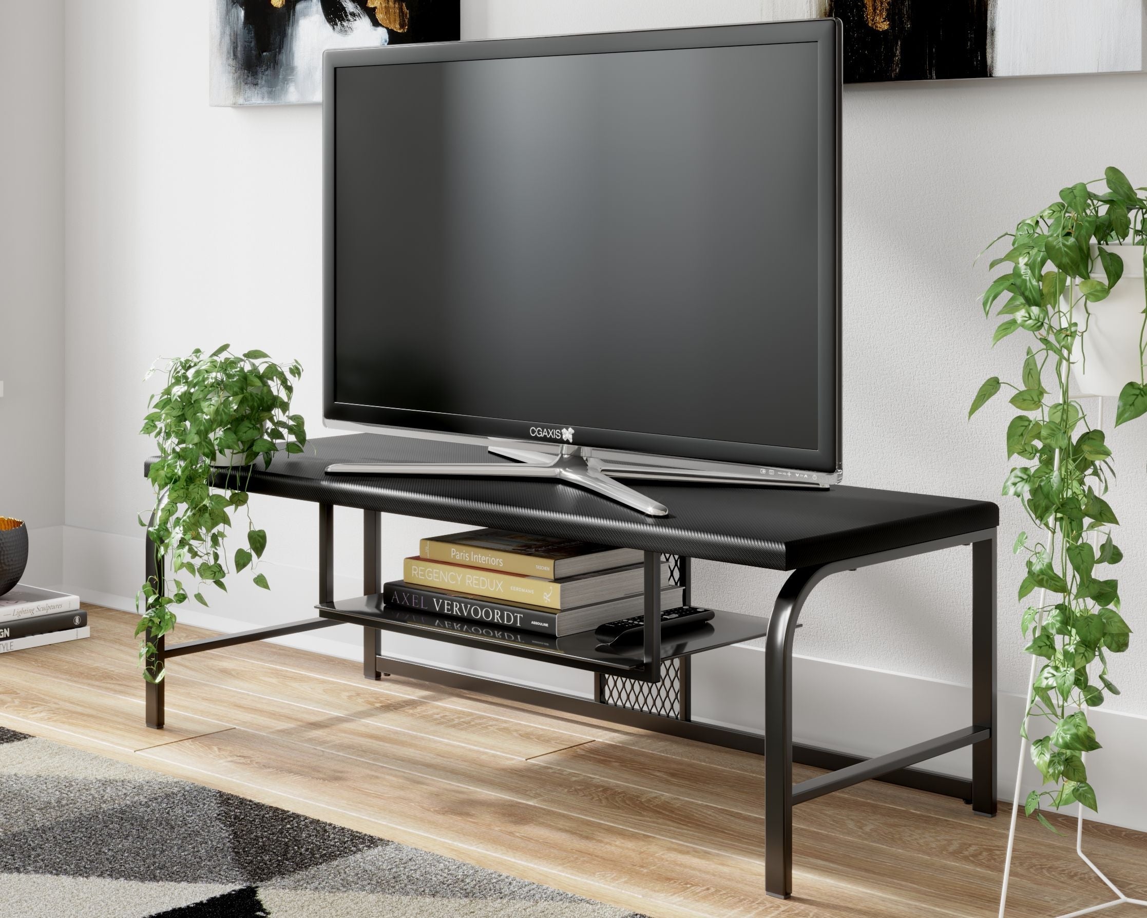 Ashley Furniture Lynxtyn - Black - TV Stand | Meri Furniture