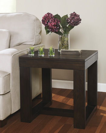 Ashley Furniture Watson - Dark Brown - Square End Table | Meri Furniture