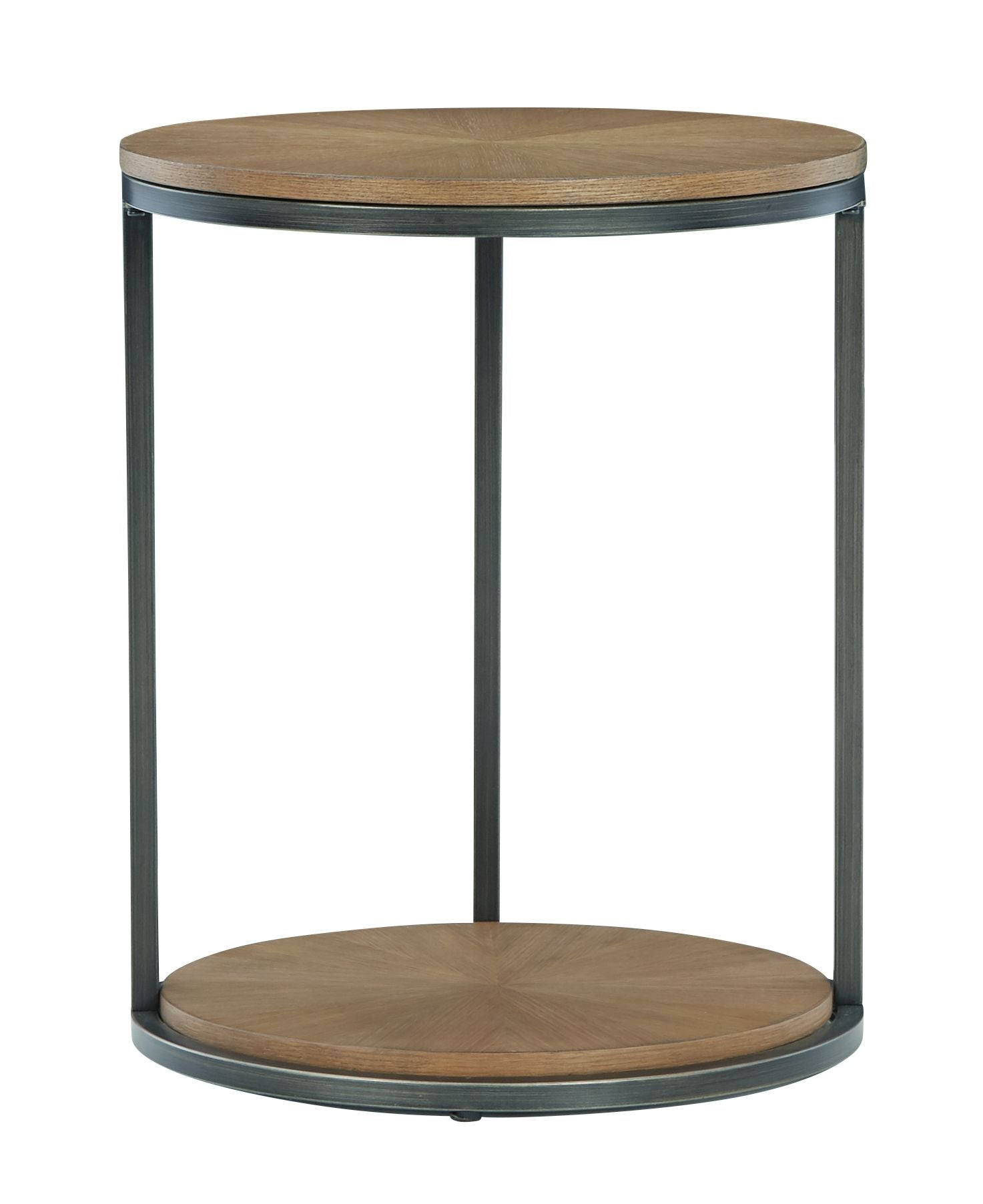 Signature Design by Ashley® Fridley - Brown / Black - Round End Table | Meri Furniture