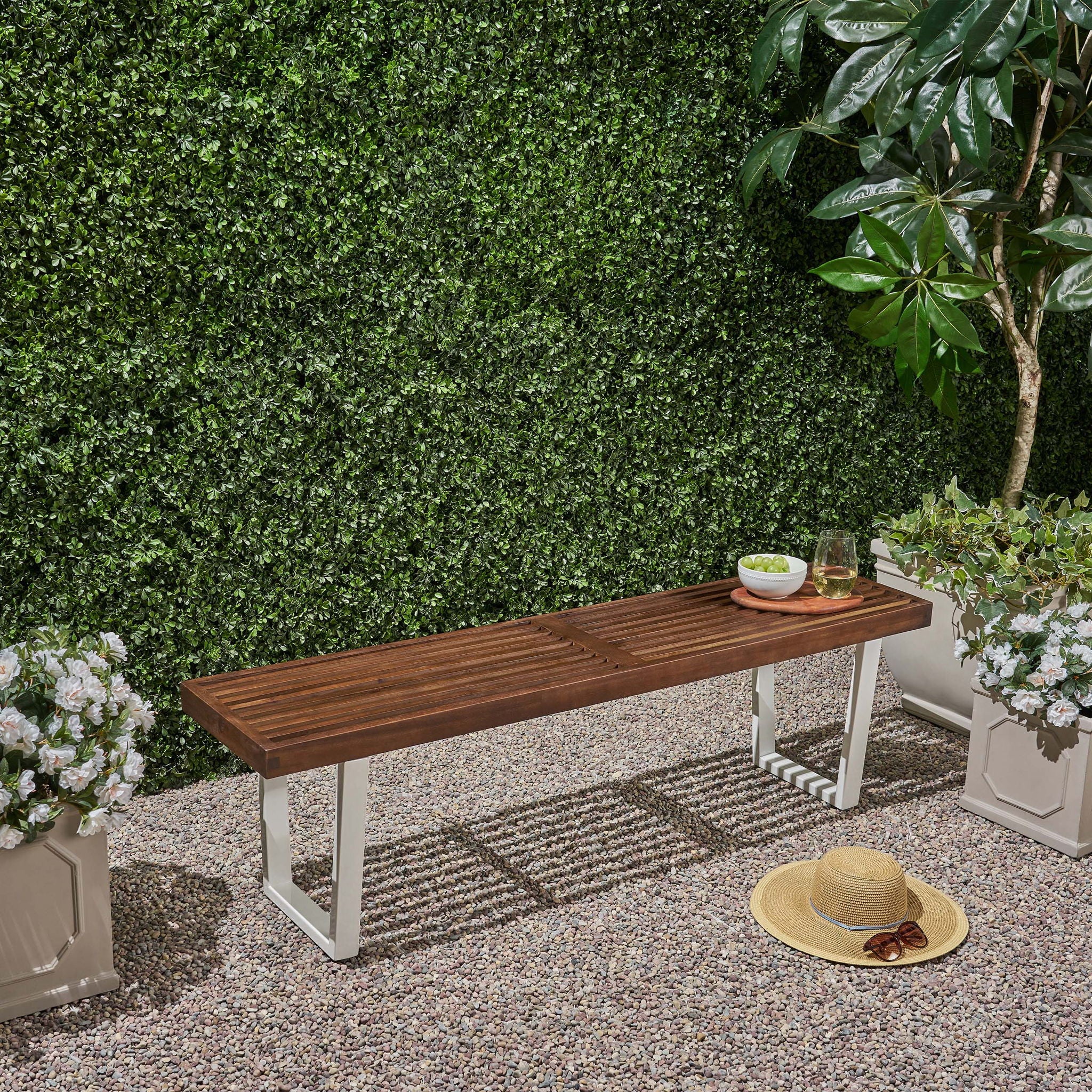 Intrinsic - Outdoor Dining Bench With Slat Top