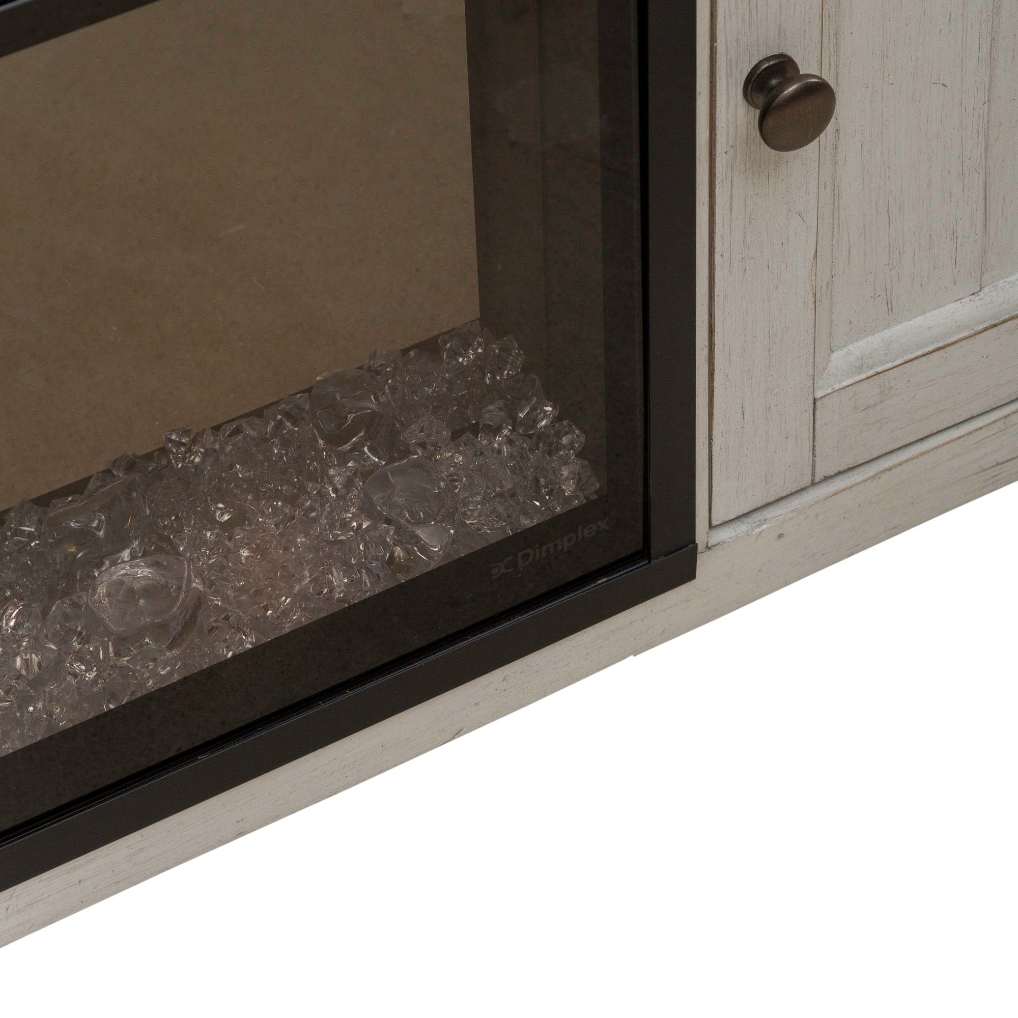 Fireplace TV Consoles - 79" Console With Fire - Medium Brown