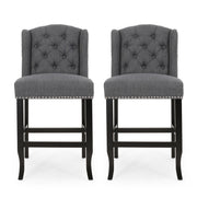 Vienna - Fabric Tufted Counter Stool With Nailhead Accents (Set of 2)