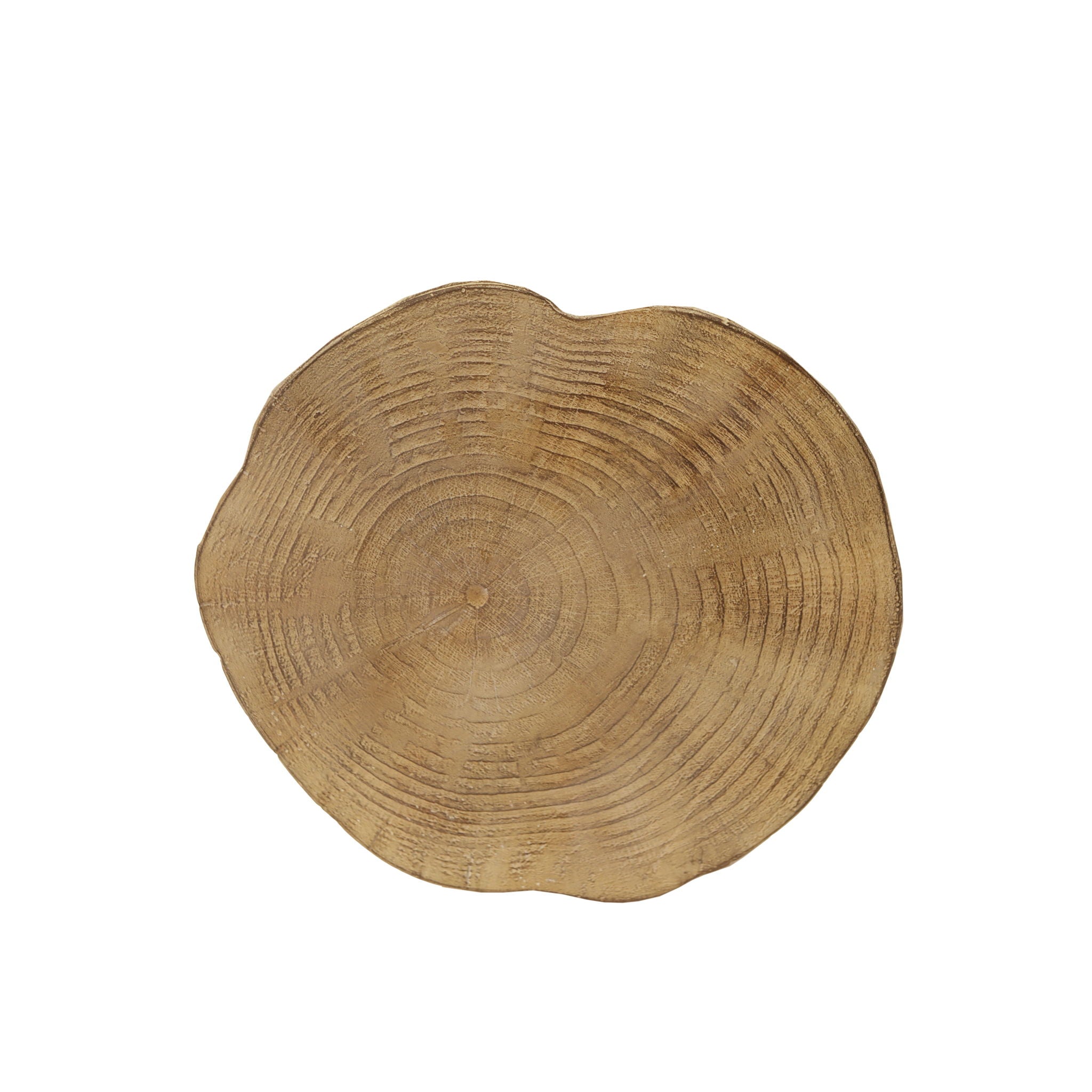 Hand Painted Wood Stump Style Outdoor Side Table - Light Brown