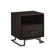 Contemporary 1 Drawer Nightstand - Charcoal