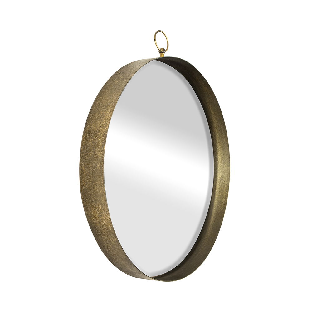 Round Mirror, Circle Mirror With Iron Frame For Living Room Bedroom Vanity Entryway, Hallway