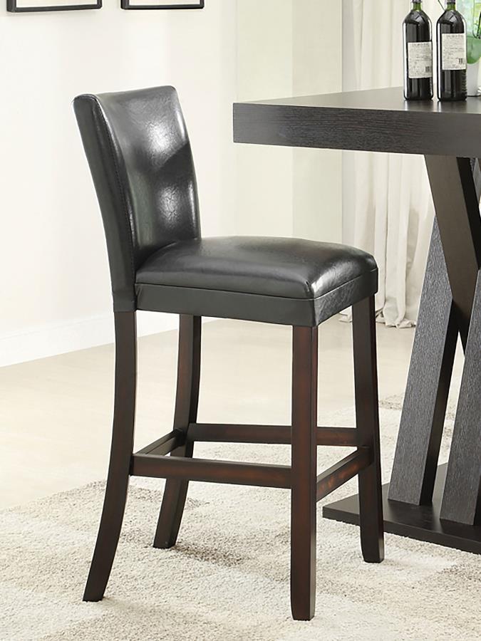 Coaster Fine Furniture Alberton - Leatherette Upholstered Bar Chair (Set of 2) - Black | Meri Furniture