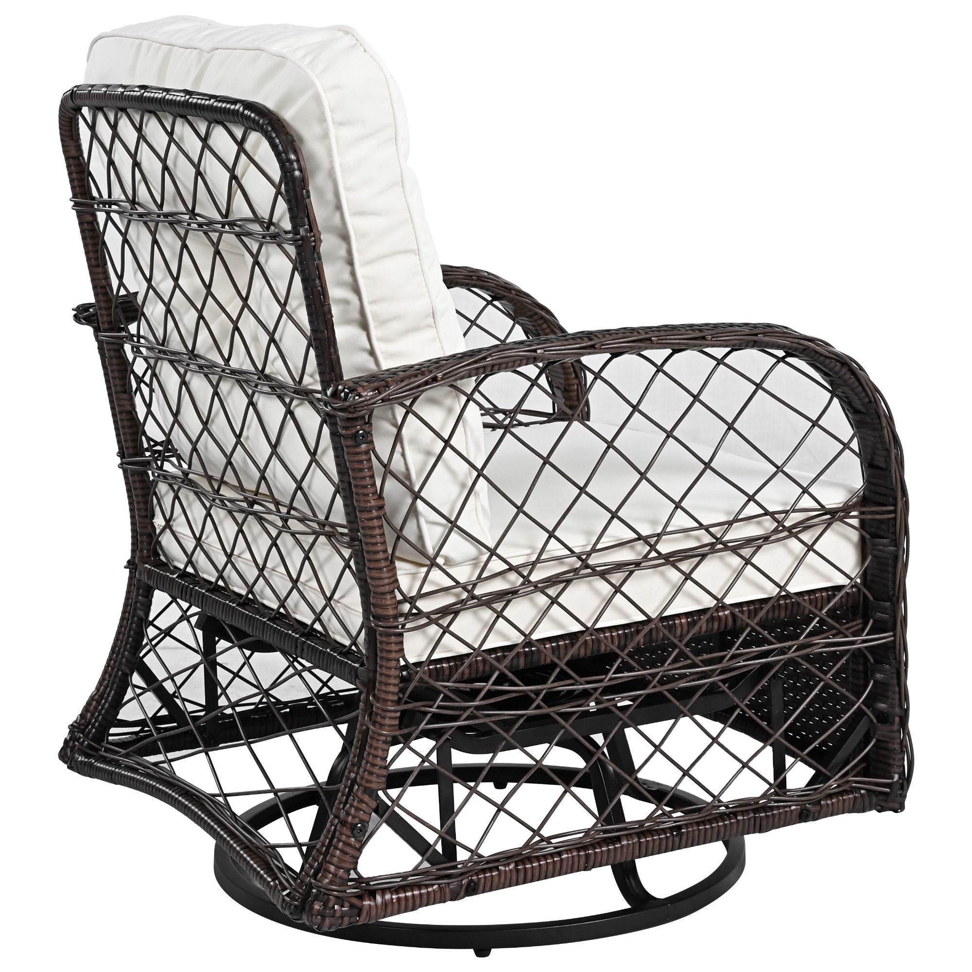 3 Piece Outdoor Chair & Table Set Chat Set, 2 Person Rattan Seating Group