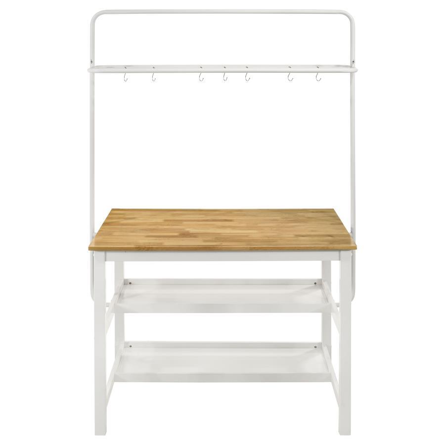 Coaster Fine Furniture Edgeworth - 3 Piece Kitchen Island Counter Height Table Set - White | Meri Furniture