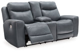 Mindanao - Power Reclining Loveseat With Console /Adj Hdrst