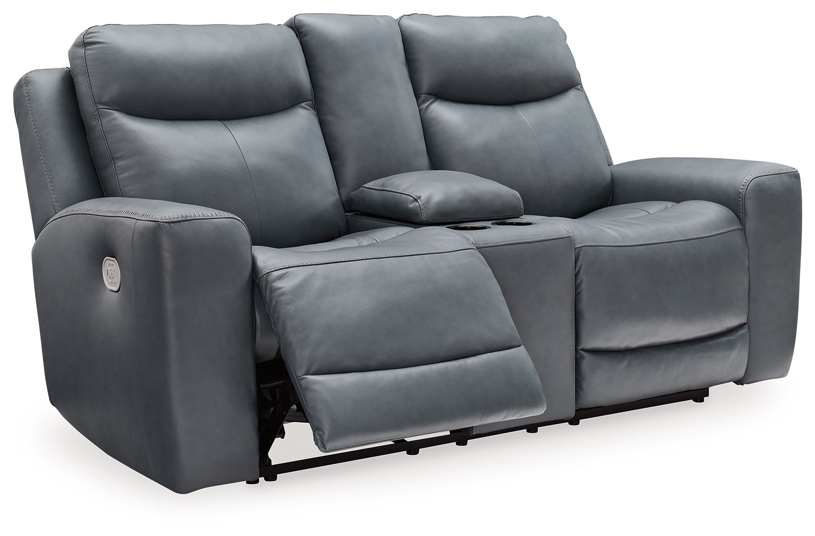 Signature Design by Ashley® Mindanao - Power Reclining Loveseat With Console /Adj Hdrst | Meri Furniture