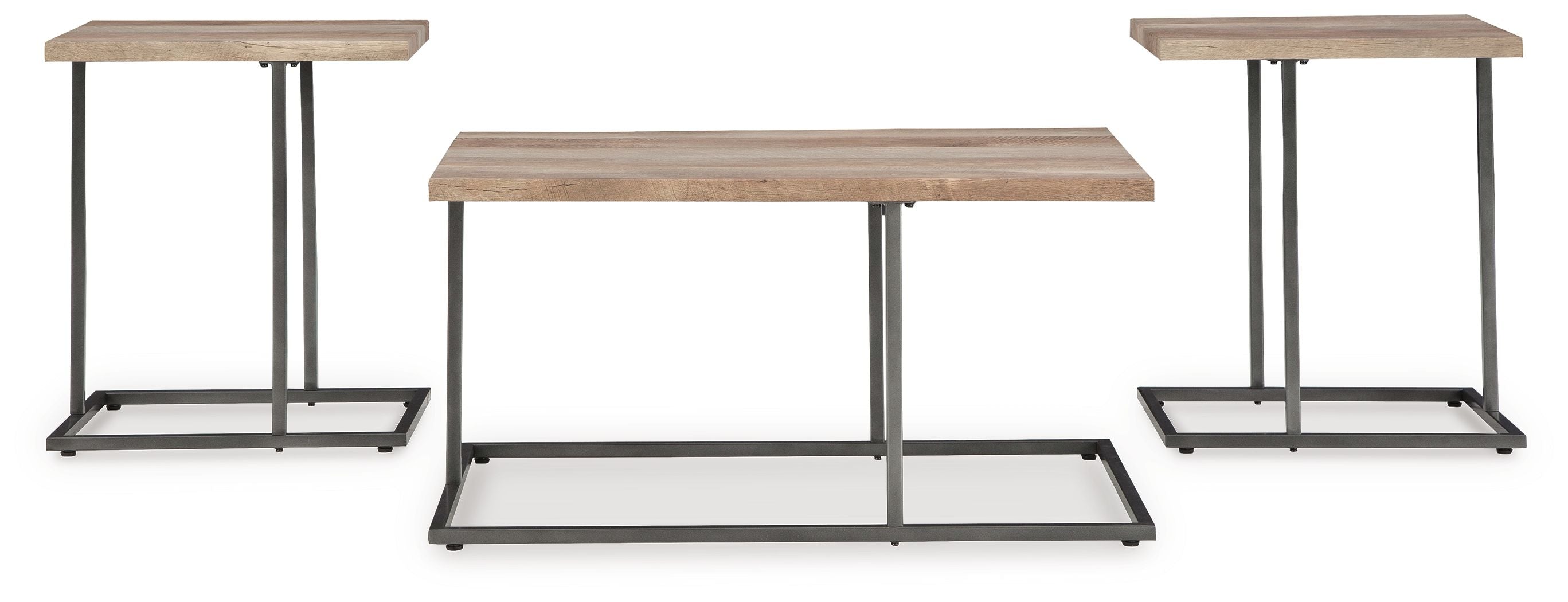 Signature Design by Ashley® Albreane - Grayish Brown / Black - Occasional Table Set (Set of 3) | Meri Furniture